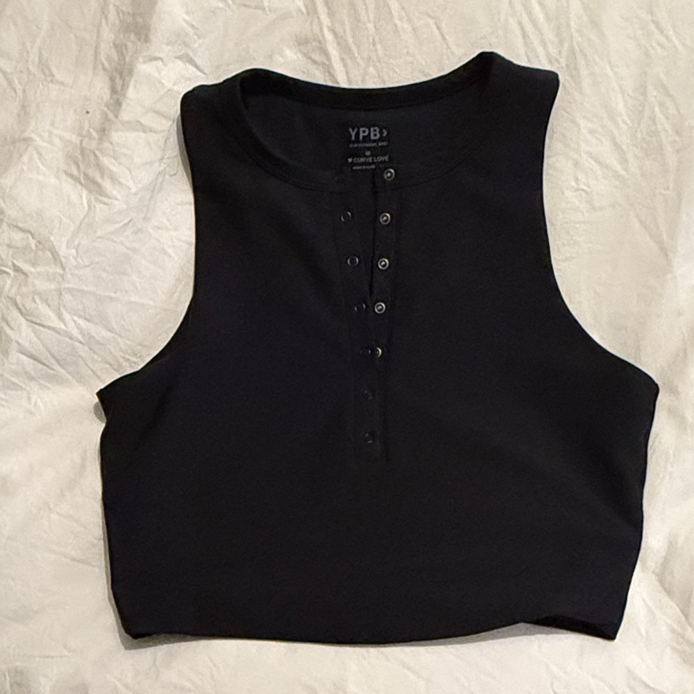 Abercrombie & Fitch YPB Curve Love Black Crop Top